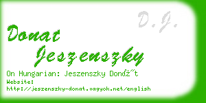 donat jeszenszky business card